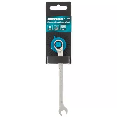 Ключ комбинированный трещоточный, 8 мм, количество зубьев 100 Gross