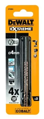 Сверло по металлу 2 шт. COBALT 5% (4х75х43 мм) Dewalt DT4904