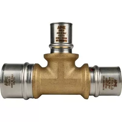 SFP-0005-322026 STOUT Тройник переходной 32х20х26 для металлопластиковых труб прессовой