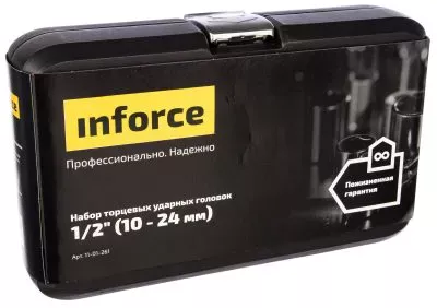 Inforce Набор торцевых ударных головок 1/2" 10-24 мм 11-01-261