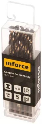 Inforce сверло по металлу HSS-Co 4x75мм 10 штук в упаковке 11-01-444