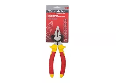 Плоскогубцы комбинированные, Insulated, 160 мм, двухкомпонентные рукоятки Matrix Professional