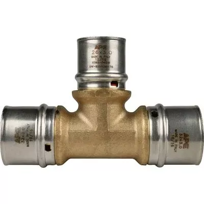 SFP-0005-322632 STOUT Тройник переходной 32х26х32 для металлопластиковых труб прессовой