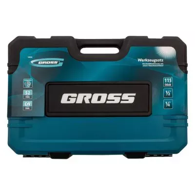 Набор инструментов 115 предметов, 120 зубьев, CrV, 1/4", 1/2" Gross