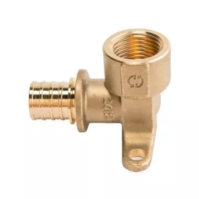 SFA-0009-002012 STOUT Угольник настенный с креплением 20xRp 1/2" для труб из сшитого полиэтилена аксиальный