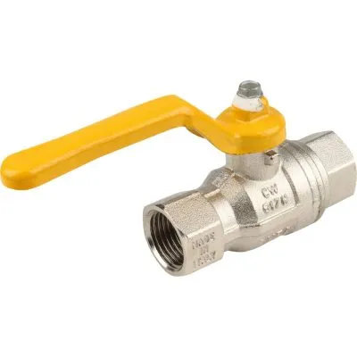 Кран шаровой полнопроходной ITAP BERLIN 070 - 1" (ВР/ВР, PN5, ручка-рычаг желтая, для газа)