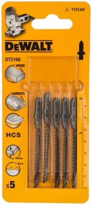 Пилки для лобзика по дереву (76 мм; шаг зубьев 1.4 мм) 5 шт. Dewalt DT 2168