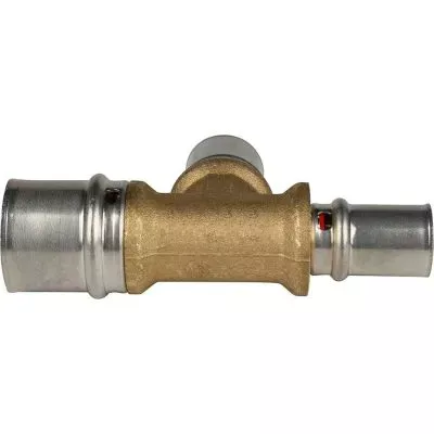 SFP-0005-262016 STOUT Тройник переходной 26х20х16 для металлопластиковых труб прессовой