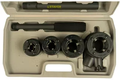 STAYER 5 предметов, 1/2" - 1 1/4", в пластмассовом боксе, набор резьбонарезной трубный №4 28260-H4