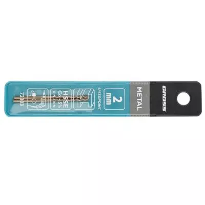 Сверло спиральное по металлу, 2 мм, HSS-Co, 2 шт Gross