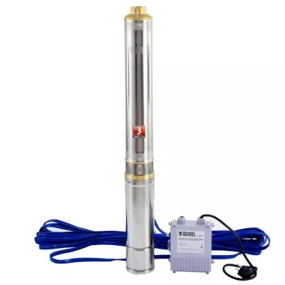 Скважинный насос DWC-4-80, центробежный, диаметр 4", 1500 Вт, 5700 л/ч, напор 80 м Denzel