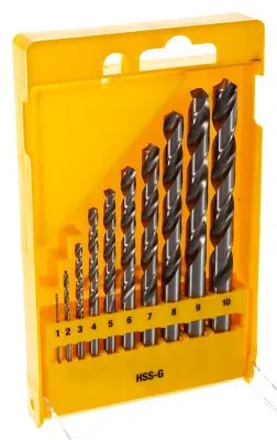 Набор сверл по металлу (1-10 мм, 10 шт., в пластиковой кассете) DEWALT DT5921