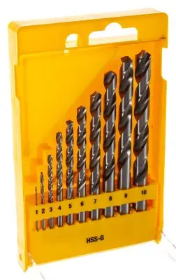 Набор сверл по металлу (1-10 мм, 10 шт., в пластиковой кассете) DEWALT DT5921