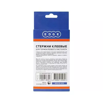 Стержни клеевые EDGE by PATRIOT 11*100мм прозрачные, упаковка 10шт