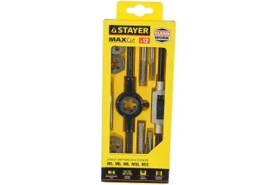 STAYER 12 предметов, легированная сталь, набор метчиков и плашек MaxCut 28012-H12_z01