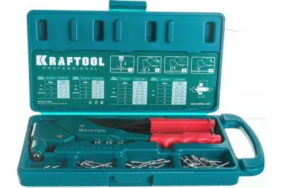 KRAFTOOL заклепки 2.4-4.8 мм, заклепочник поворотный RX-360 31176