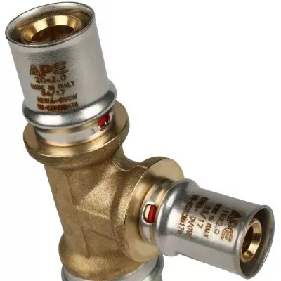 SFP-0005-261620 STOUT Тройник переходной 26х16х20 для металлопластиковых труб прессовой