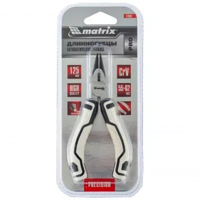 Длинногубцы Mini, 125 мм, прямые, авторазжим, Pro Matrix