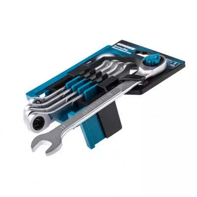 Набор ключей комбинированных трещоточных, количество зубьев 100, СRV, 5 шт, 8- 17 мм Gross