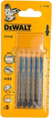 Набор пилок по металлу (5 шт; 76 мм; 0.7TPI; HSS) для лобзика DeWALT DT 2162