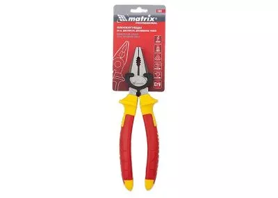Плоскогубцы комбинированные Insulated, 200 мм, двухкомпонентные рукоятки Matrix Professional
