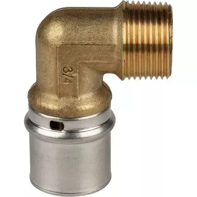 SFP-0011-003426 STOUT Угольник-переходник с наружной резьбой 3/4"х26 для металлопластиковых труб прессовой