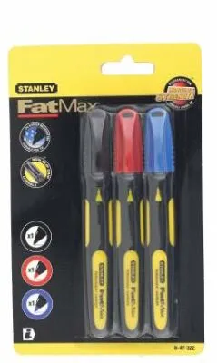Набор из 3-х разноцветных маркеров STANLEY FatMax 0-47-322