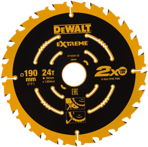 Диск пильный Extreme по дереву (190х30х1,65 мм; Z24) DeWALT DT 10304