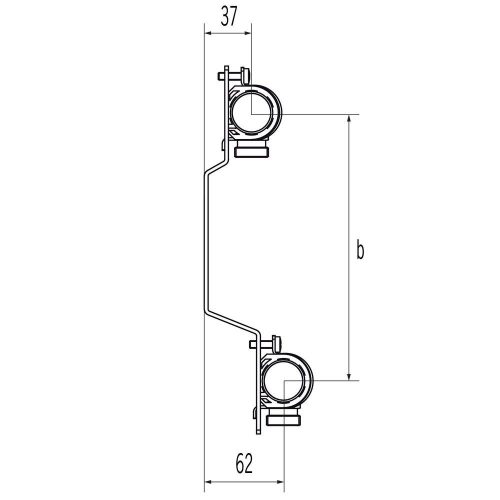 Коллекторная группа REHAU HLV 7 - 1" на 7 контура 3/4" EK (нержавеющая сталь, без шаровых кранов)