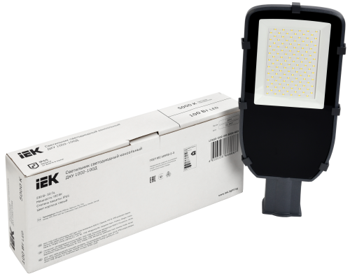 Консольный светодиодный светильник IEK LED ДКУ, 1002-100Д, 5000К, IP65, серый LDKU0-1002-100-5000-K03