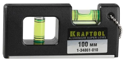 KRAFTOOL 100 мм, мини-уровень с магнитом 1-34861-010