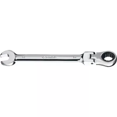 ЗУБР 14 мм, комбинированный гаечный ключ трещоточный шарнирный 27101-14