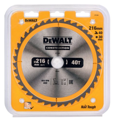 Пильный диск CONSTRUCT (216х30 мм; 40 ATB) Dewalt DT1953