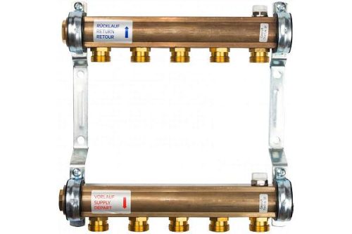 Коллекторная группа WATTS HKV/A - 1"ВР/ВР на 5 контуров 3/4"EK (латунь)