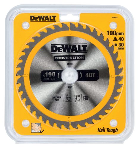 Пильный диск CONSTRUCT (190х30 мм; 40 ATB) Dewalt DT1945