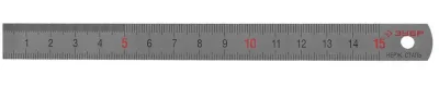 ЗУБР 15 см х 0.5 мм, линейка нержавеющая двусторонняя узкая 34280-0.5-015