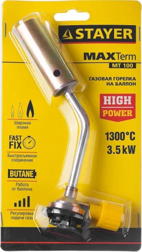 STAYER 1300°C, газовая горелка на баллон Maxterm 55588