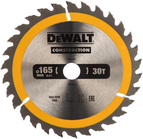 Пильный диск CONSTRUCT (165х20 мм; 30 ATB) Dewalt DT1935