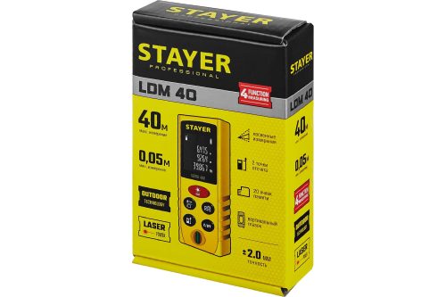 Лазерный дальномер STAYER LDM-40 34956 40 м