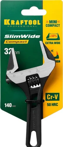 KRAFTOOL 140/28 мм, Cr-V, ключ разводной SlimWide Compact 27266-20