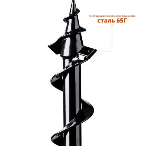 ЗУБР D60 мм, однозаходный, грунт, шнек для мотобуров 7051-6