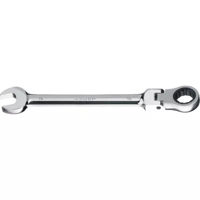 ЗУБР 19 мм, комбинированный гаечный ключ трещоточный шарнирный 27101-19