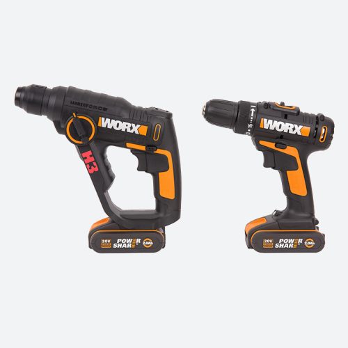 Комбо-набор WX927: Дрель-шуруповерт аккумуляторная WORX WX101.9 + Перфоратор аккумуляторный WORX H3 WX390.1