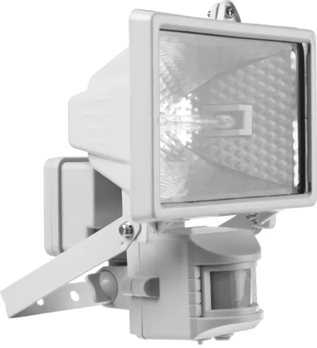 STAYER 150 Вт, MAXLight, с датчиком движения и дугой крепления под установку, белый, прожектор галогенный 57111-W