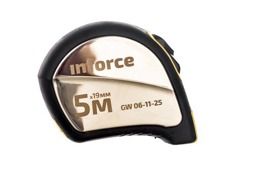 Рулетка в корпусе из нержавеющей стали с автостопом 5x19мм Inforce GW 06-11-25