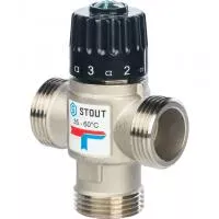 SVM-0020-166025 STOUT Термостатический смесительный клапан для систем отопления и ГВС 1" НР 35-60°С KV 1,6 ОБРАЗЕЦ