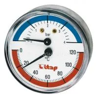 Термоманометр аксиальный ITAP 485 - 1/2' (D-63 мм, шкала 0-4 бар / 0-120 °C)