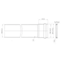 Труба для раздельнго дымохода Protherm D80 мм, длина 2 м (для котлов ЯГУАР)