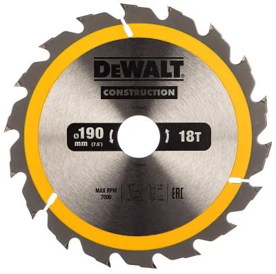 Пильный диск CONSTRUCT (190х30 мм; 18 ATB) Dewalt DT1943