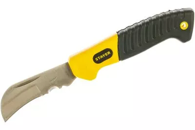 STAYER складной, изогнутое лезвие, нож монтерский SK-С 45409 Professional